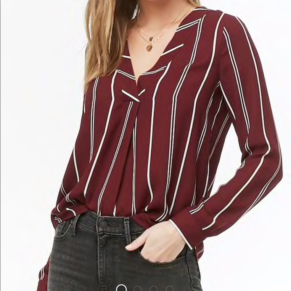 Striped V-Neck Top